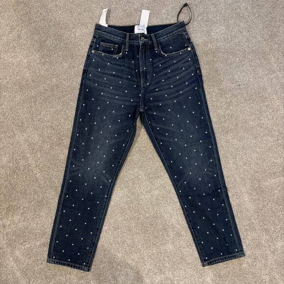 Current / Elliott The Vintage Cropped Studded Jeans - Picture 2 of 6